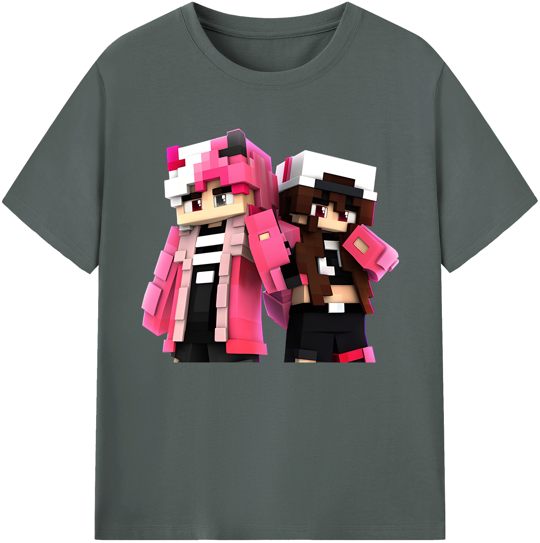 （画像用） マインクラフト ブロックの世界 Minecraft MC Block world 綿100％ メンズ半袖Tシャツ｜肌触りやわらか＆通気性